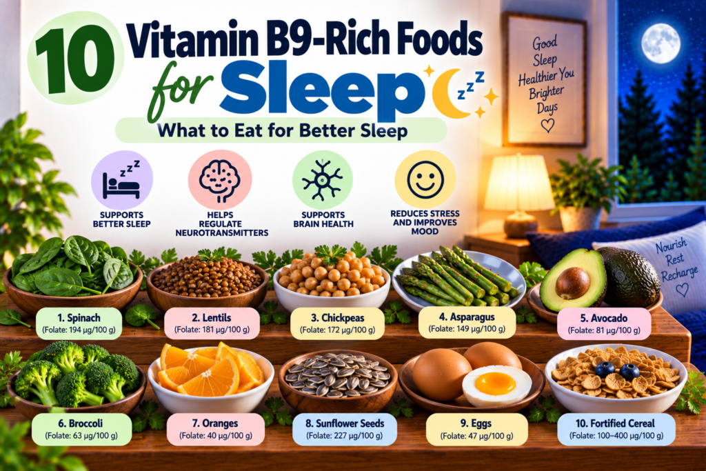 Vitamin-B9-Foods-for-Better-Sleep